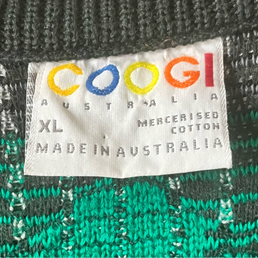 Vintage COOGI Australia Cardigan Sweater XL Multicolor Textured Knit Hip Hop 90s - Picture 8 of 8